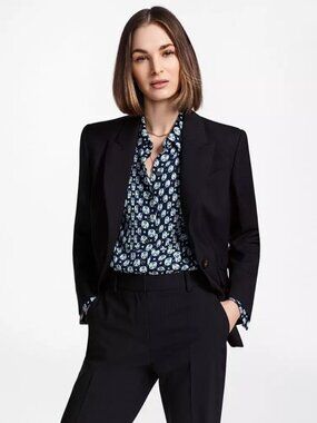 NEW $498 BROOKS BROTHERS NAVY SHADOW STRIPE BLAZER - SIZE 2